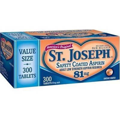 St. Joseph Adult Low Strength Aspirin Regimen (81 mg), 300-Count Enteric-Coated Tablets (Pack of 2)