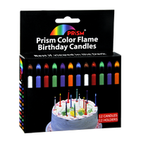 Prism Color Flame Birthday Candles - 12 CT