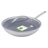 Green Pan 12 in Frypan w lid Miami Stainless Steel