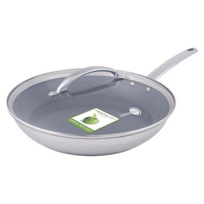 Green Pan 12 in Frypan w lid Miami Stainless Steel