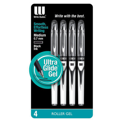 Mega Brands Write Dudes 4ct Black Medium tip Gel Ink Pen