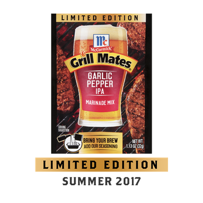 McCormick® Grill Mates® Garlic Pepper IPA Marinade Mix
