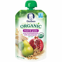 Gerber Organic 2nd Foods Plastic Gerber Organic 2nd Foods Pear & Pomegranate with Mixed Grains Baby Food