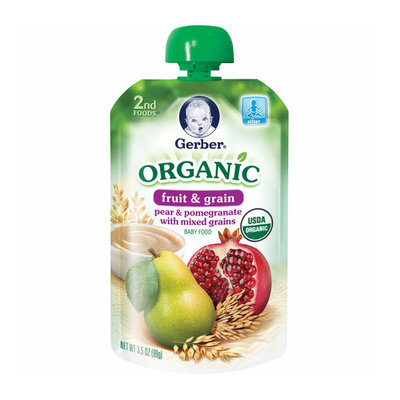 Gerber Organic 2nd Foods Plastic Gerber Organic 2nd Foods Pear & Pomegranate with Mixed Grains Baby Food