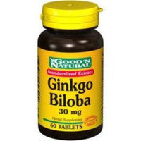 Good 'N Natural Ginkgo Biloba 30mg Standardized Extract - 60 tabs,(Good'n Natural)
