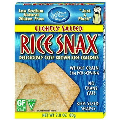 Edward & Sons Rice Snax Lightly Salted, 2.8-Ounce Boxes (Pack of 12)