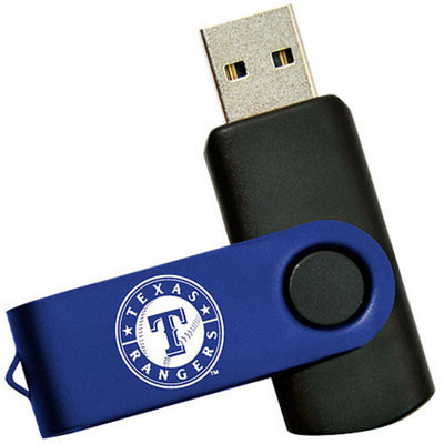 Tribeca Spirit Swivel 4GB USB Flash Drive, Texas Rangers, Medium Blue and Black