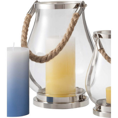 Threshold Large Glass Hurricane w/ Rope