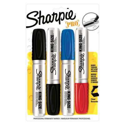 Sharpie 4ct Asst. King Size Permanent Marker