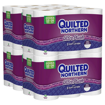 Georgia Pacific Quilted Northern Ultra Plush 3 ply Toilet Paper 48 Double Rolls