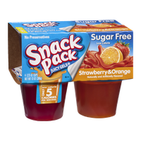 Snack Pack Juicy Gels Sugar Free Gelatin Strawberry & Orange - 4 CT
