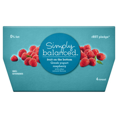 Simply Balanced 0% Fruit on the Bottom Raspberry Greek Yogurt 4 oz 4