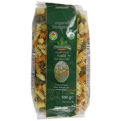 Bioitalia Tricolor Vegetable Pasta, Fusilli, 17.6 Ounce (Pack of 12)