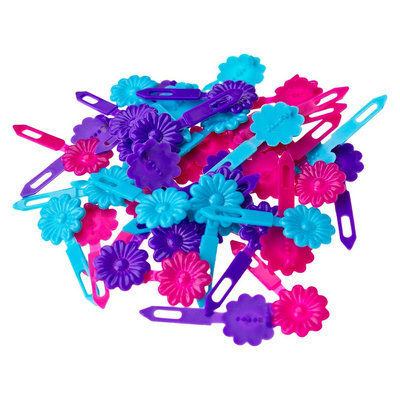 Gimme Clips Flower Snaps - 42 Count (Pink/Blue/Purple)