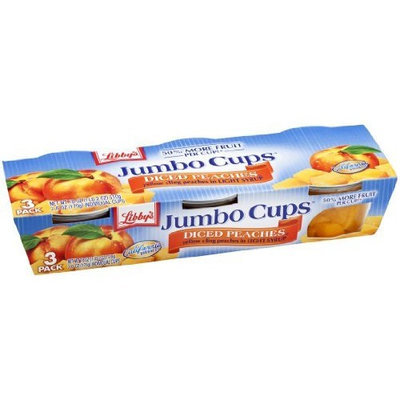 Libbys Libby's Jumbo Cups-Diced Peaches in Light Syrup, 18-Ounce Packages (Pack of 8)
