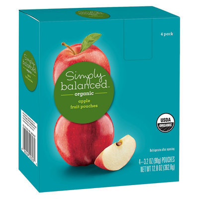 Simply Balanced Organic Apple Fruit Pouches 3.2oz 4ct
