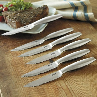 CHEFS Stainless-Steel Porterhouse Steak Knife Set, 6 pieces - set of 6