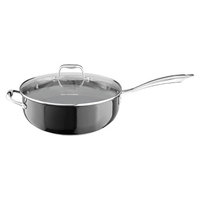KitchenAid 6 Quart Stainless Steel Chefs Pan with Lid - Black