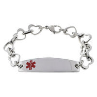 Hope Paige Medical ID Stainless Steel Heartlink Bracelet - Size 6.75