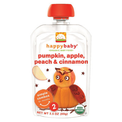 Happy Baby Stage 2 Pumpkin, Apple, Peach & Cinnimon - 3.5 oz