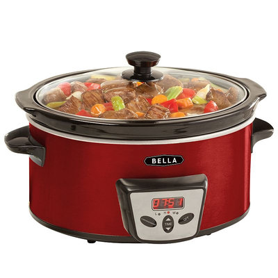 Bella 5-qt. Programmable Digital Slow Cooker (Red)