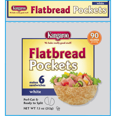 Kangaroo White Flatbread Pockets 6ct