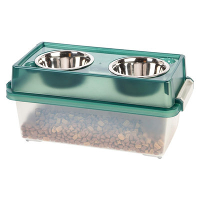 Iris USAa ¢ Elevated Small Dog Feeder with Storage