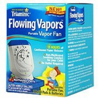 Triaminic Flowing Vapors With Mentholated Cherry - Portable Fan + 3 Refill Pads + Batteries,(Triaminic)