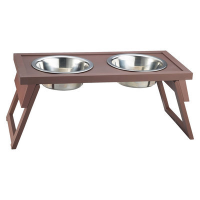 New Age Pet Habitat N Home HiLo Diner Pet Food Platform - Espresso Espresso Small