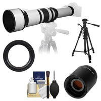Samyang 650-1300mm f/8-16 Telephoto Lens (White) with 2x Teleconverter (=650-2600mm) + 58