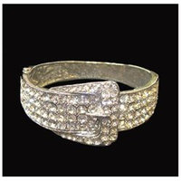 December Diamonds Silvertone Crystal Buckle Fashion Jewelry Cuff Bracelet 8