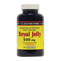 YS Royal Jelly/Honey Bee Royal Jelly Super Strength 500 MG - 60 Softgels - Bee Products