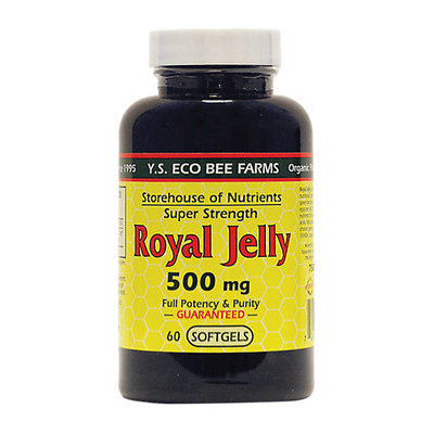 YS Royal Jelly/Honey Bee Royal Jelly Super Strength 500 MG - 60 Softgels - Bee Products
