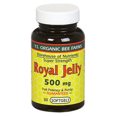 YS Royal Jelly/Honey Bee Royal Jelly Super Strength 500 MG - 30 Softgels - Bee Products
