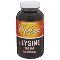 Carlson Labs, L-Lysine 500 mg 300 Capsules