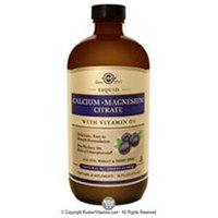 Solgar Liquid Calcium Magnesium Citrate with Vitamin D3 - Natural Blueberry Flavor