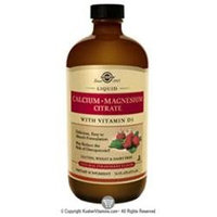 Solgar Liquid Calcium Magnesium Citrate with Vitamin D3 - Natural Strawberry Flavor