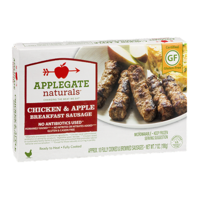 Applegate Naturals Chicken & Apple Breakfast Sausage - 10 CT