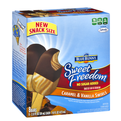 Blue Bunny Sweet Freedom No Sugar Added Caramel & Vanilla Swirls