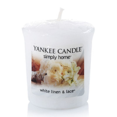 Yankee Candle simply home White Linen & Lace Votive Candle