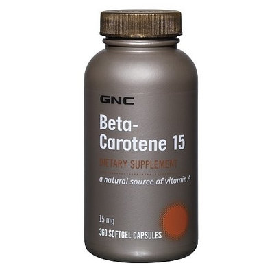 GNC Beta-carotene 15 Dietary Supplement 15 Mg 360 Softgel Capsules