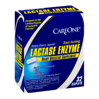 CareOne Lactase Enzyme Dairy Digestive Supplement Caplets - 32 CT