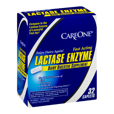 CareOne Lactase Enzyme Dairy Digestive Supplement Caplets - 32 CT