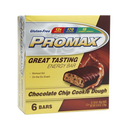 Promax Nutrition 12g Protein Bars, Chocolate Chip Cookie Dough, 6 ea