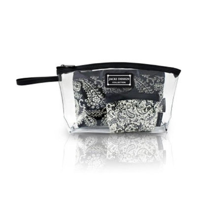 Jacki Design AHL15020BK Mystique 3 Piece Cosmetic Bag Set Black