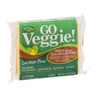 GO Veggie! Lactose Free Cheese Alternative Cheddar Flavor Slices With Jalapenos - 12 CT