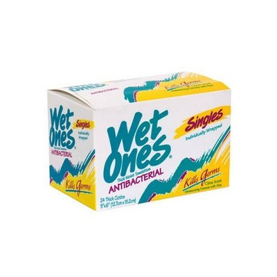 Playtex Wet Ones Antibacterial Towelette Singles, Citrus Scent, 24 Ea, (Pack of 6)