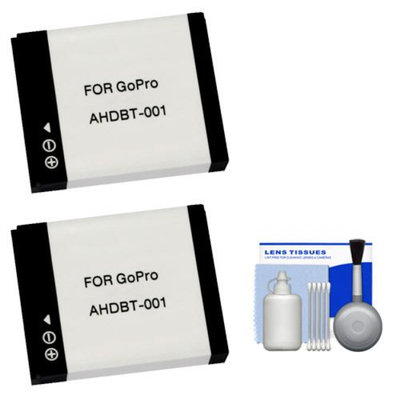 Power Essentials Bundle for GoPro HD HERO & HD HERO 2 with 2 AHDBT-001 Batteries + Cleaning Kit