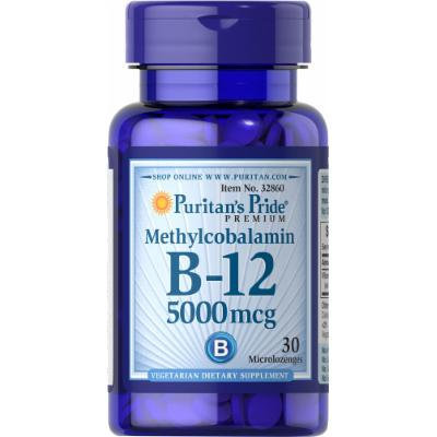 Puritan's Pride Methylcobalamin Vitamin B-12 5000 mcg-30 Microlozenges