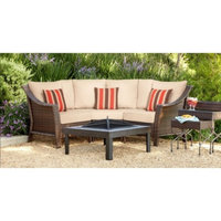 Grand Basket Co Threshold Rolston 3-Piece Wicker Patio Sectional Conversation